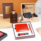 Black Tie Set With Brown Wallet Set And IKYK Tuscan Leather
