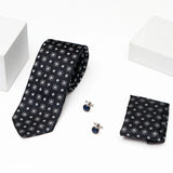 Black Tie Set With Brown Wallet Set And IKYK Tuscan Leather