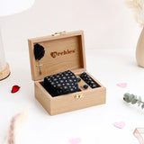 Premium Men's Tie Gift Set in Wooden Box - Black