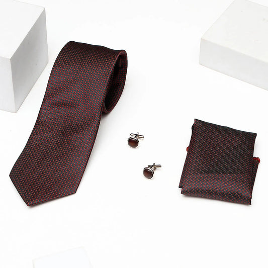 Premium Men's Tie Gift Set in Wooden Box - Brown