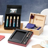 Blue Tie Set With IKYK Perfume Set And Black Wallet Set