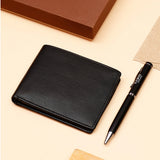 Blue Tie Set With IKYK Perfume Set And Black Wallet Set