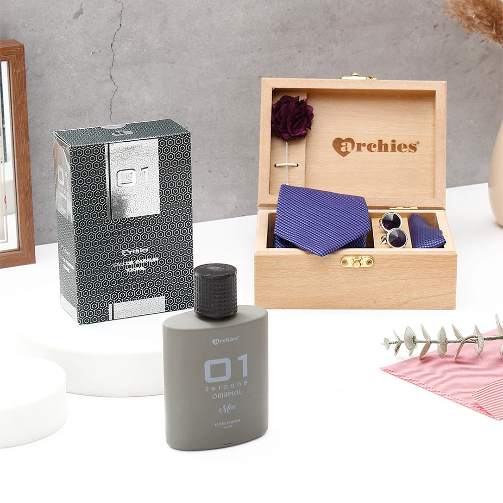 Blue Tie Set With Archies 01 Men Perfume