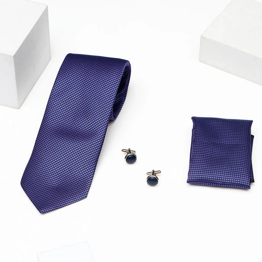 Premium Men's Tie Gift Set in Wooden Box - Blue