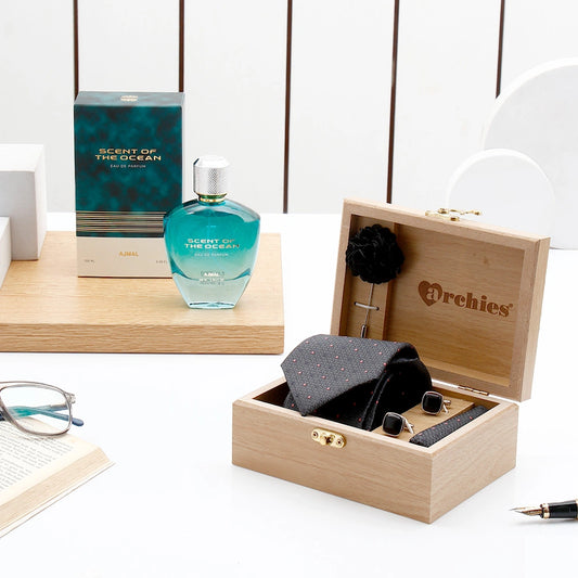 Midnight Black Tie Set With Scent Of The Ocean