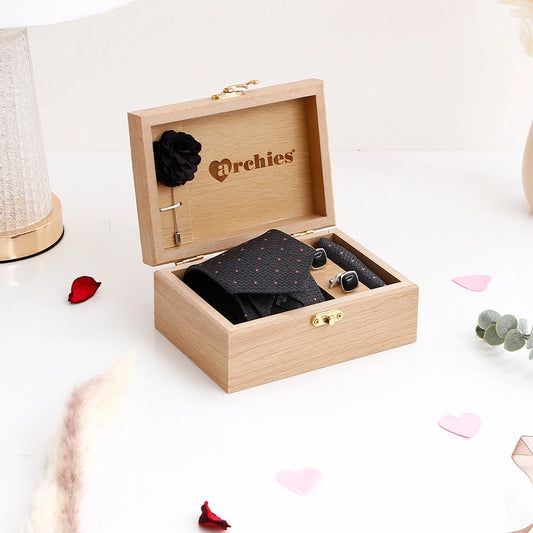 Midnight Black Tie Set With Scent Of The Ocean