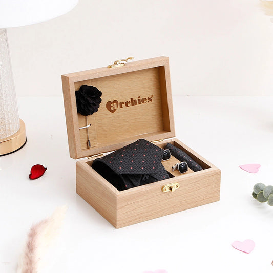 Midnight Black Tie Set With Archies Black Diamond Perfume