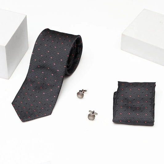 Premium Men's Tie Gift Set in Wooden Box - Black