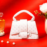 White Star-Weave Textured Sling Bag