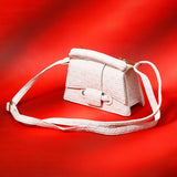 White Star-Weave Textured Sling Bag