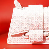 White Star-Weave Textured Sling Bag