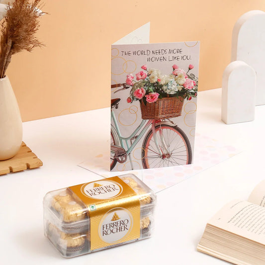 The Women You Are Women's Day Greeting Card With Chocolate