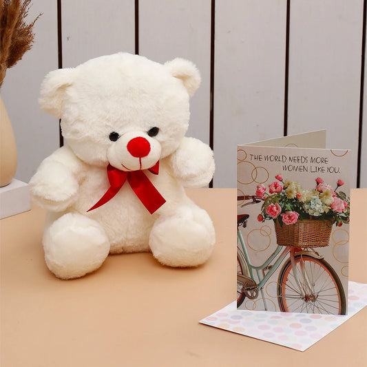 The Women You Are Women's Day Greeting CardWith Teddy