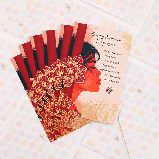 Pack Of 6 Every Women Is Special Women's day Greeting Card