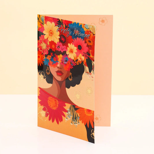 Pretty Women Women's Day Greeting Card With Chocolate