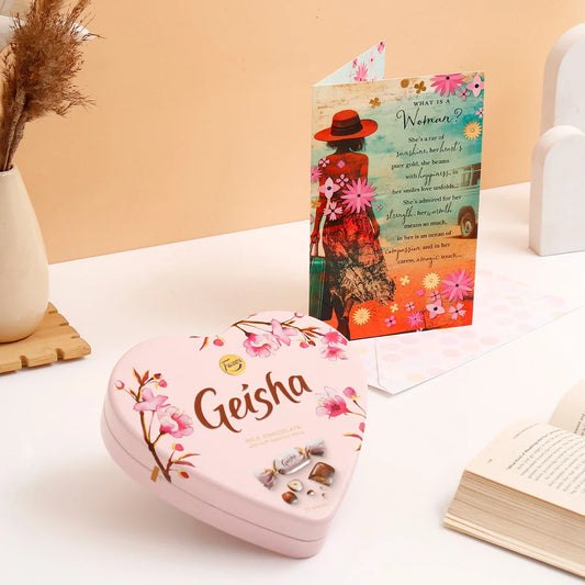 What Is A Women Women's Day Greeting Card With Chocolate
