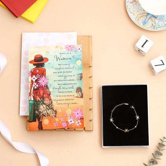 What Is A Women Women's Day Greeting Card With Bracelet
