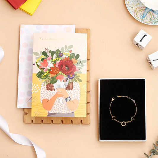 Wonderful Women's Day Greeting Card With Bracelet