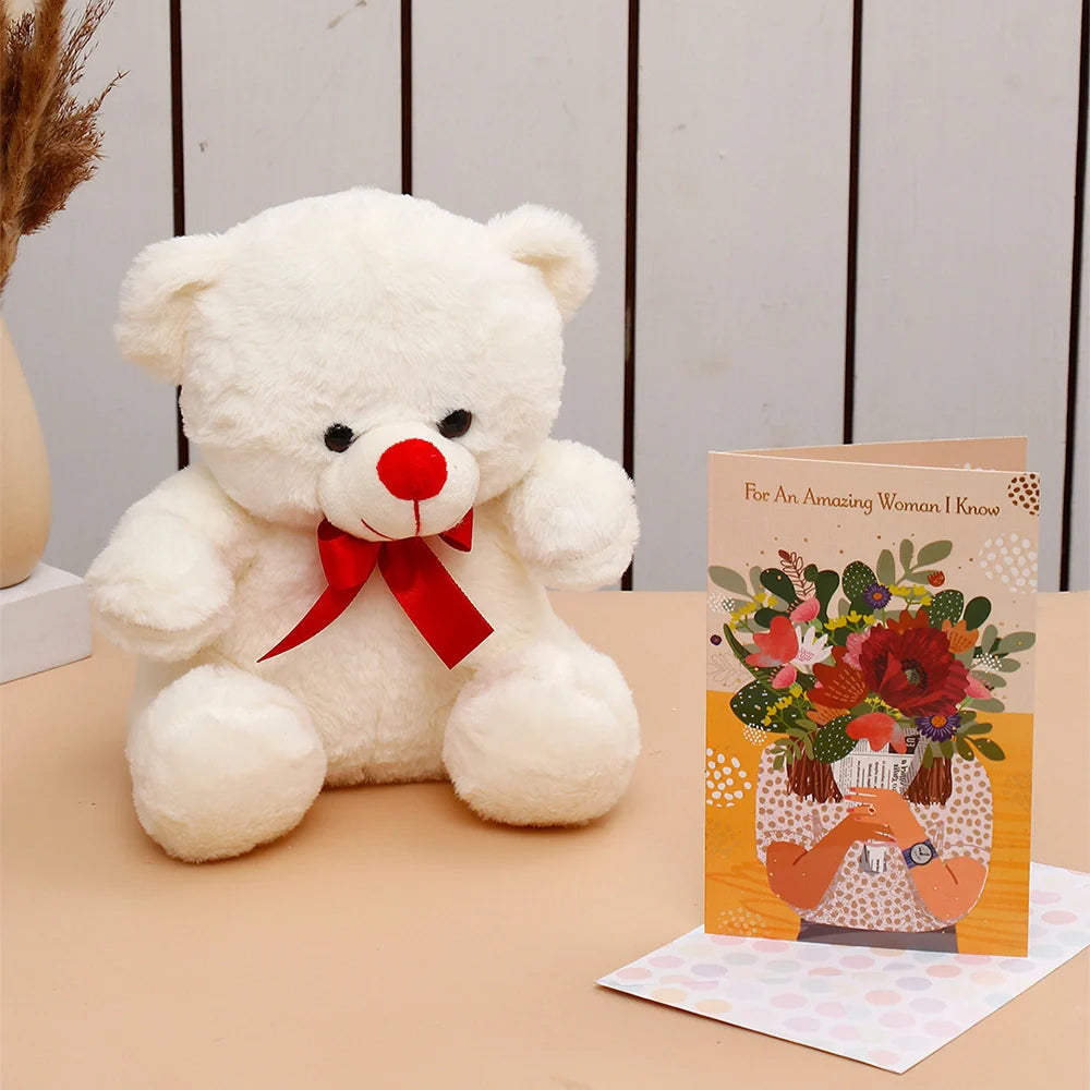 Wonderful Women's Day Greeting Card With Teddy