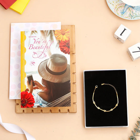 You Are Beautiful Women's day Greeting Card With Bracelet