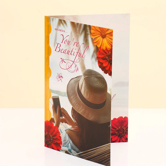 You Are Beautiful Women's day Greeting Card With Bracelet