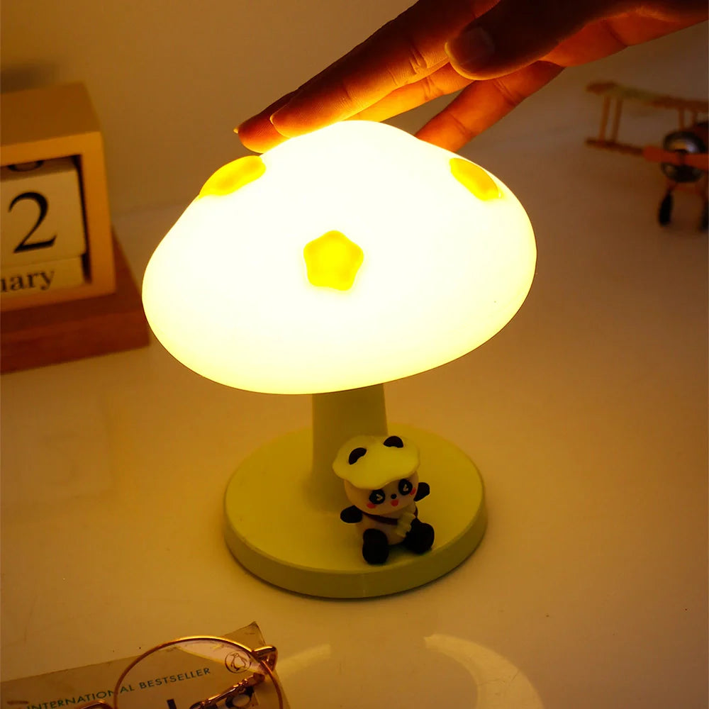 Cute Panda Mushroom LED Night Lamp