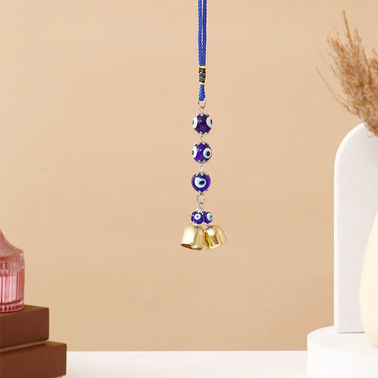 Triple Evil Eye Hanging With Double Bells