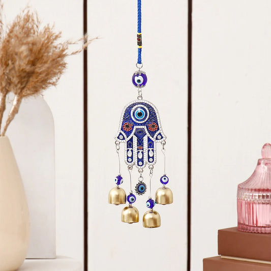 Hamsa Evil Eye Hanging With Bells