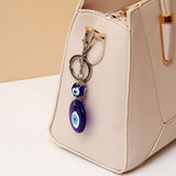 Royal Blue Round Evil Eye Keychain