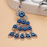 Peacock Evil Eye Keychain