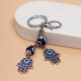 Crystal Studded Evil Eye Hand Keychain