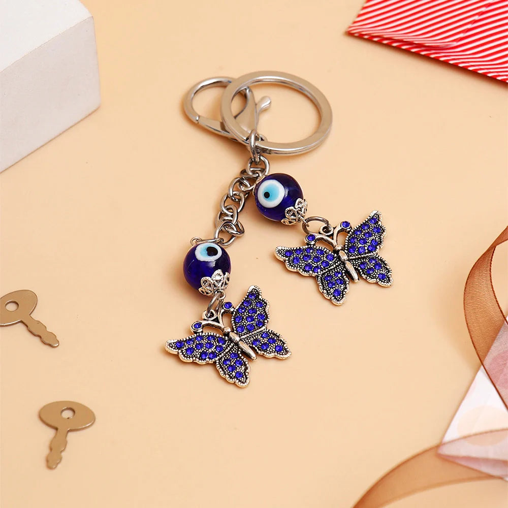 Butterfly Evil Eye Keychain