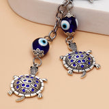 Dual Turtle Evil Eye Keychain