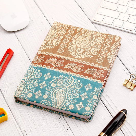 Kalamkari Bands Ruled Cushioned Diary