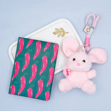 Spicy Chili Print Diary & Heart Bunny Keychain Combo