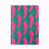 Spicy Chillies Notes Ruled Cushioned Diary