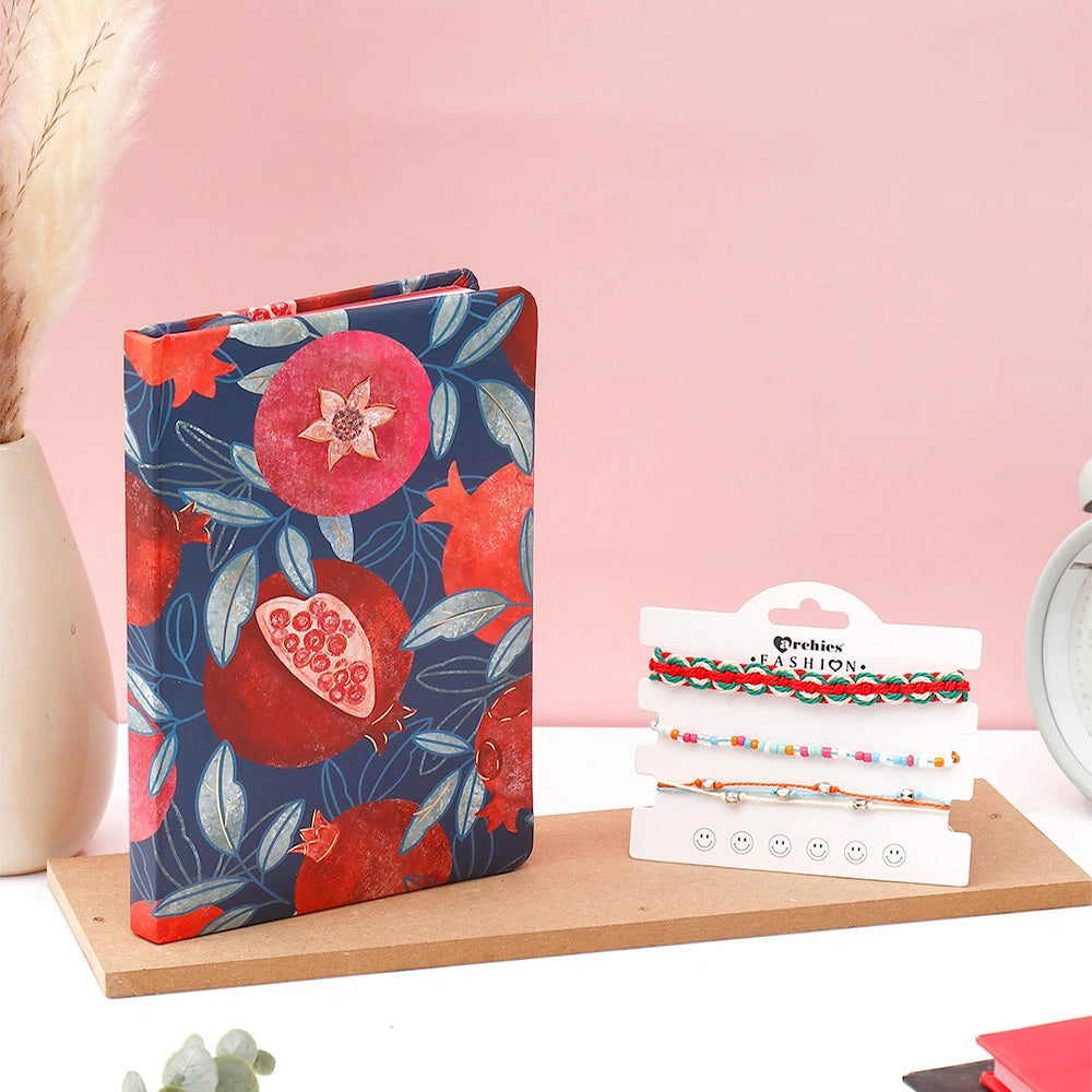 Archies Pomegranate Print Notebook & Fashion Bracelet Set