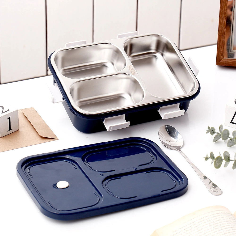 Navy Blue Stainless Steel Bento Box