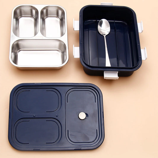 Navy Blue Stainless Steel Bento Box