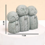 Jizo Monk Trio Set Of 4 Showpiece