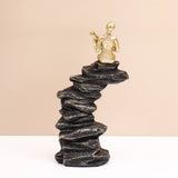 Golden Guitarist on Rocks Showpiece
