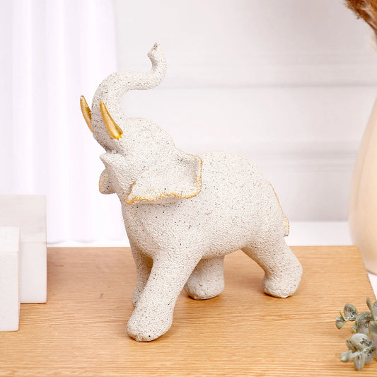 White Lucky Elephant Showpiece