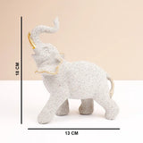 White Lucky Elephant Showpiece