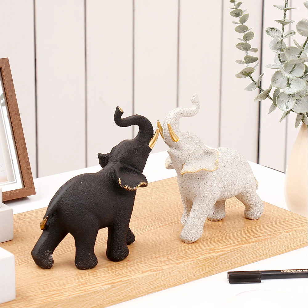Black Lucky Elephant Showpiece