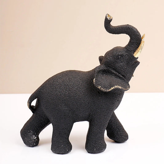 Black Lucky Elephant Showpiece