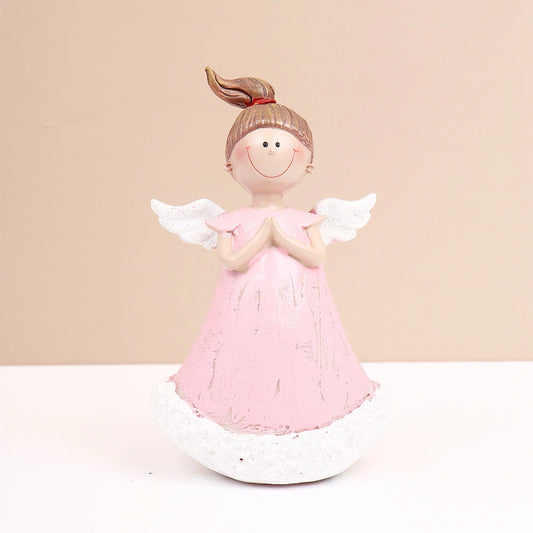 Pink Praying Bell Angel Showpiece