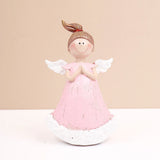Pink Praying Bell Angel Showpiece