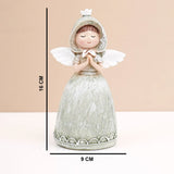 Green Hooded Praying Angel  Showpiece