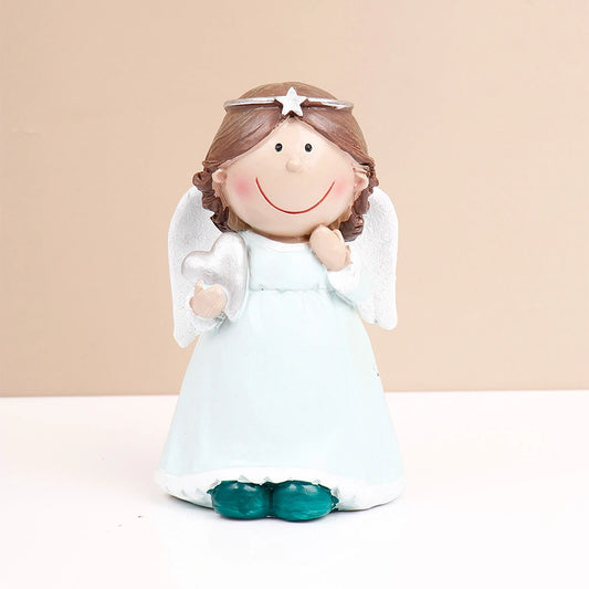 Heart Blue Angel Girl Showpiece