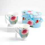 Floral Tassel Ceramic Mug Set